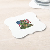 Patriottische Turtle Salute Vector Design_1 Kartonnen Onderzetters (Gekanteld)