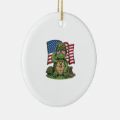 Patriottische Turtle Salute Vector Design_1 Keramisch Ornament (Rechts)