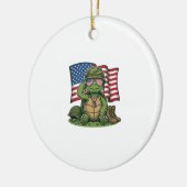 Patriottische Turtle Salute Vector Design_1 Keramisch Ornament (Links)