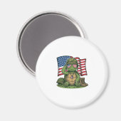 Patriottische Turtle Salute Vector Design_1 Magneet (Voorkant / Achterkant)