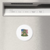 Patriottische Turtle Salute Vector Design_1 Magneet (Insitu (Vaatwasser))