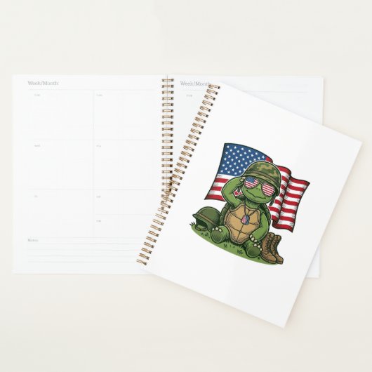 Patriottische Turtle Salute Vector Design_1 Planner (Display)