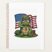Patriottische Turtle Salute Vector Design_1 Planner (Voorkant)