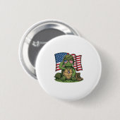 Patriottische Turtle Salute Vector Design_1 Ronde Button 5,7 Cm (Voorkant /achterkant)