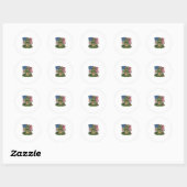 Patriottische Turtle Salute Vector Design_1 Ronde Sticker (Vel)
