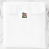 Patriottische Turtle Salute Vector Design_1 Ronde Sticker (Tas)