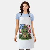 Patriottische Turtle Salute Vector Design_1 Schort (Gedragen)