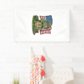 Patriottische Turtle Salute Vector Design_1 Spandoek (Insitu)