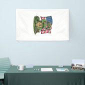 Patriottische Turtle Salute Vector Design_1 Spandoek (Beurs)