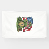 Patriottische Turtle Salute Vector Design_1 Spandoek (Horizontaal)