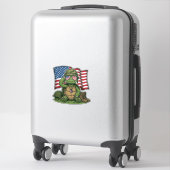 Patriottische Turtle Salute Vector Design_1 Sticker (Koffer)
