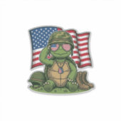 Patriottische Turtle Salute Vector Design_1 Sticker (Voorkant)