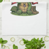 Patriottische Turtle Salute Vector Design_1 Theedoek (Gevouwen)