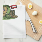 Patriottische Turtle Salute Vector Design_1 Theedoek (Quarter Fold)
