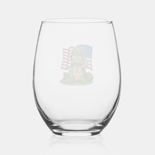 Patriottische Turtle Salute Vector Design_1 Wijnglas Zonder Voet