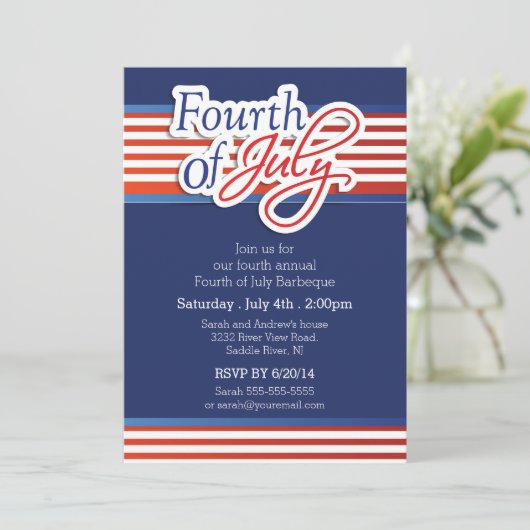 Patriottische typografie 4e juli kaart (Staand voorkant)