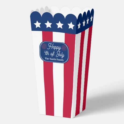 Patriottische U.S. Vlag Gelukkig 4th van Juli Fami Bedankdoosjes (Achterkant)