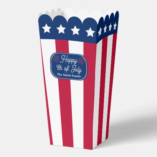 Patriottische U.S. Vlag Gelukkig 4th van Juli Fami Bedankdoosjes (Voorkant)