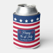 Patriottische U.S. Vlag Gelukkig 4th van Juli Fami Blikjeskoeler (Blikje Voorkant)