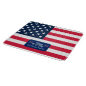 Patriottische U.S. Vlag Gelukkig 4th van Juli Fami Snijplank (Hoek)