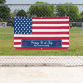 Patriottische U.S. Vlag Gelukkig 4th van Juli Fami Spandoek (Insitu)