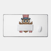 Patriottische Uil Vintage Gravure Grafisch_1 Bureaumat (Keyboard & Muis)