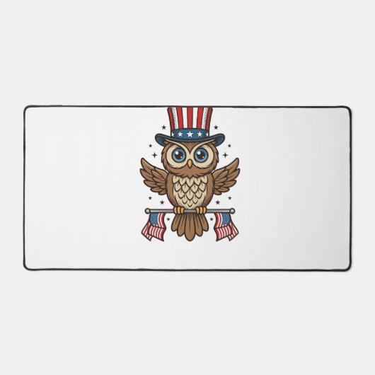Patriottische Uil Vintage Gravure Grafisch_1 Bureaumat (Voorkant)