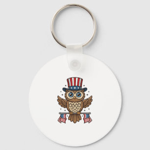 Patriottische Uil Vintage Gravure Grafisch_1 Sleutelhanger