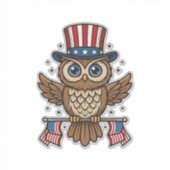 Patriottische Uil Vintage Gravure Grafisch_1 Sticker (Voorkant)