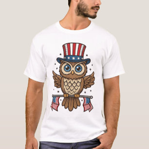 Patriottische Uil Vintage Gravure Grafisch_1 T-shirt