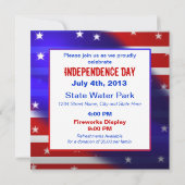 Patriottische uitnodiging - sterren en strips (Achterkant)
