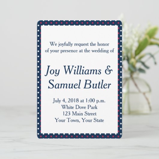 Patriottische uitnodiging tot het uitzenden van ro (Staand voorkant)