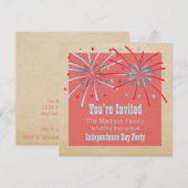 Patriottische uitnodiging tot vuurwerk (Voorkant / Achterkant)