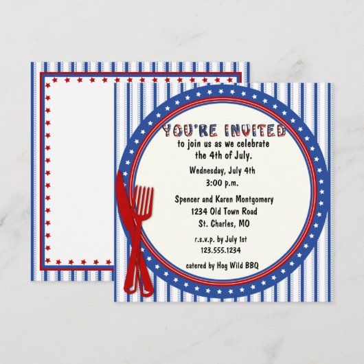 Patriottische uitnodiging van de partij (Voorkant / Achterkant)