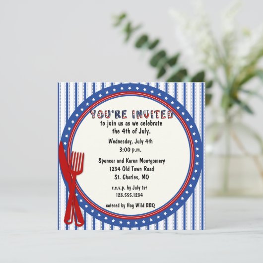 Patriottische uitnodiging van de partij (Staand voorkant)