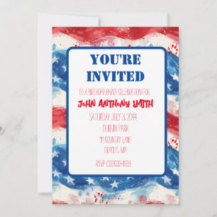 Patriottische uitnodiging Verjaardag BBQ Vierde Ju