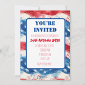 Patriottische Uitnodiging Verjaardag BBQ Vierde va (Voorkant)