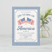 Patriottische uitnodiging voor 250 jaar Amerika fe (Staand voorkant)