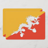Patriottische uitnodigingen met Bhutan vlag (Voorkant / Achterkant)