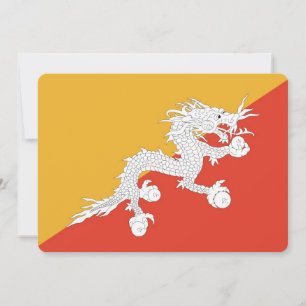 Patriottische uitnodigingen met Bhutan vlag