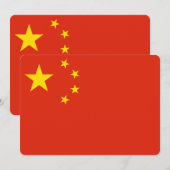 Patriottische uitnodigingen met China Flag (Voorkant / Achterkant)