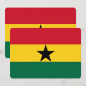 Patriottische uitnodigingen met de Ghanese vlag (Voorkant / Achterkant)