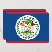 Patriottische uitnodigingen met de vlag van Belize (Voorkant / Achterkant)