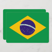 Patriottische uitnodigingen met de vlag van Brazil (Voorkant / Achterkant)