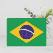 Patriottische uitnodigingen met de vlag van Brazil (Staand voorkant)