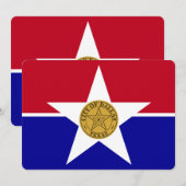 Patriottische uitnodigingen met de vlag van Dallas (Voorkant / Achterkant)