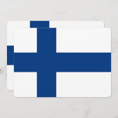 Patriottische uitnodigingen met de vlag van Finlan (Voorkant / Achterkant)