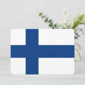 Patriottische uitnodigingen met de vlag van Finlan (Staand voorkant)