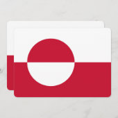 Patriottische uitnodigingen met de vlag van Groenl (Voorkant / Achterkant)