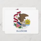 Patriottische uitnodigingen met de vlag van Illino (Voorkant / Achterkant)